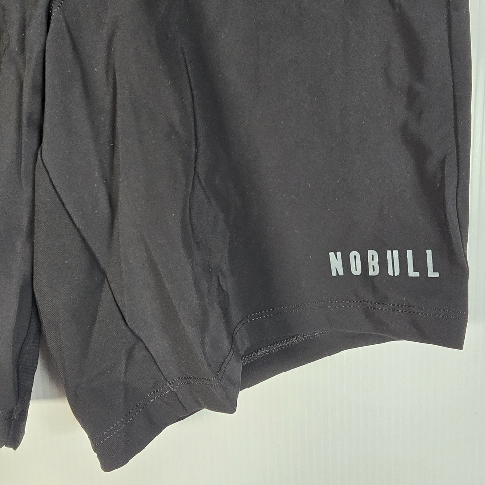 NWT NOBULL Mens S Athletic Shorts 8" Inseam Black Drawstring Waist Zipper Pocket - Picture 4 of 12